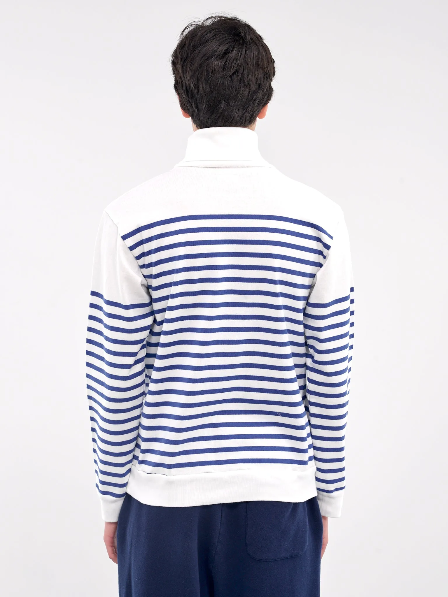 Striped Killer Embroidered Turtleneck (K2409LC020-WHITE)