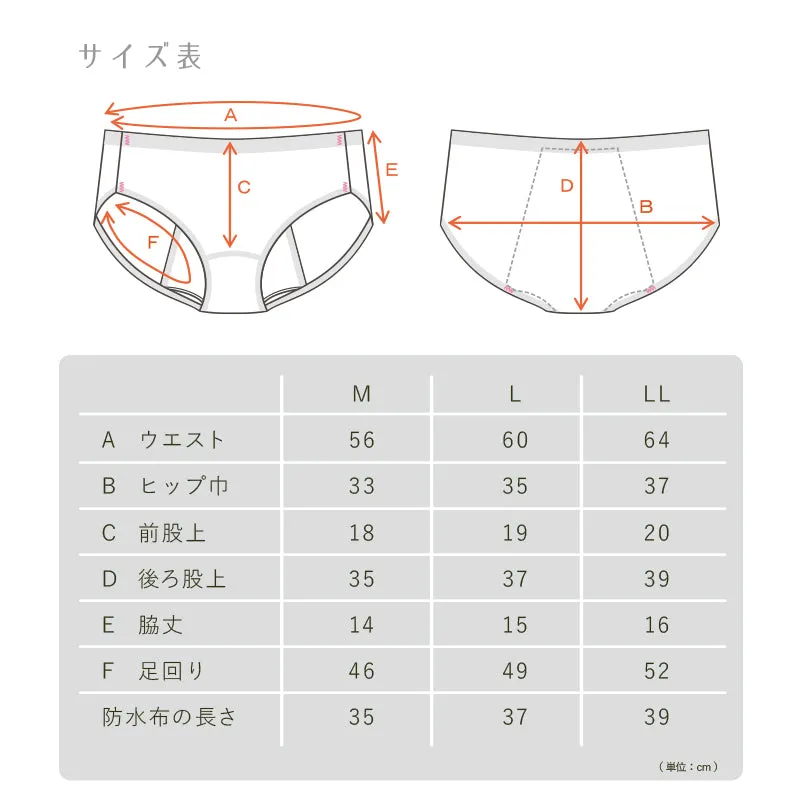 Suteteko レディース シームレスサニタリーショーツ 夜用 M～LL (綿ベア天 生理用ショーツ 多い日用 吸水速乾加工 羽つきナプキン対応 切りっぱなし 綿混ストレッチ) (在庫限り)