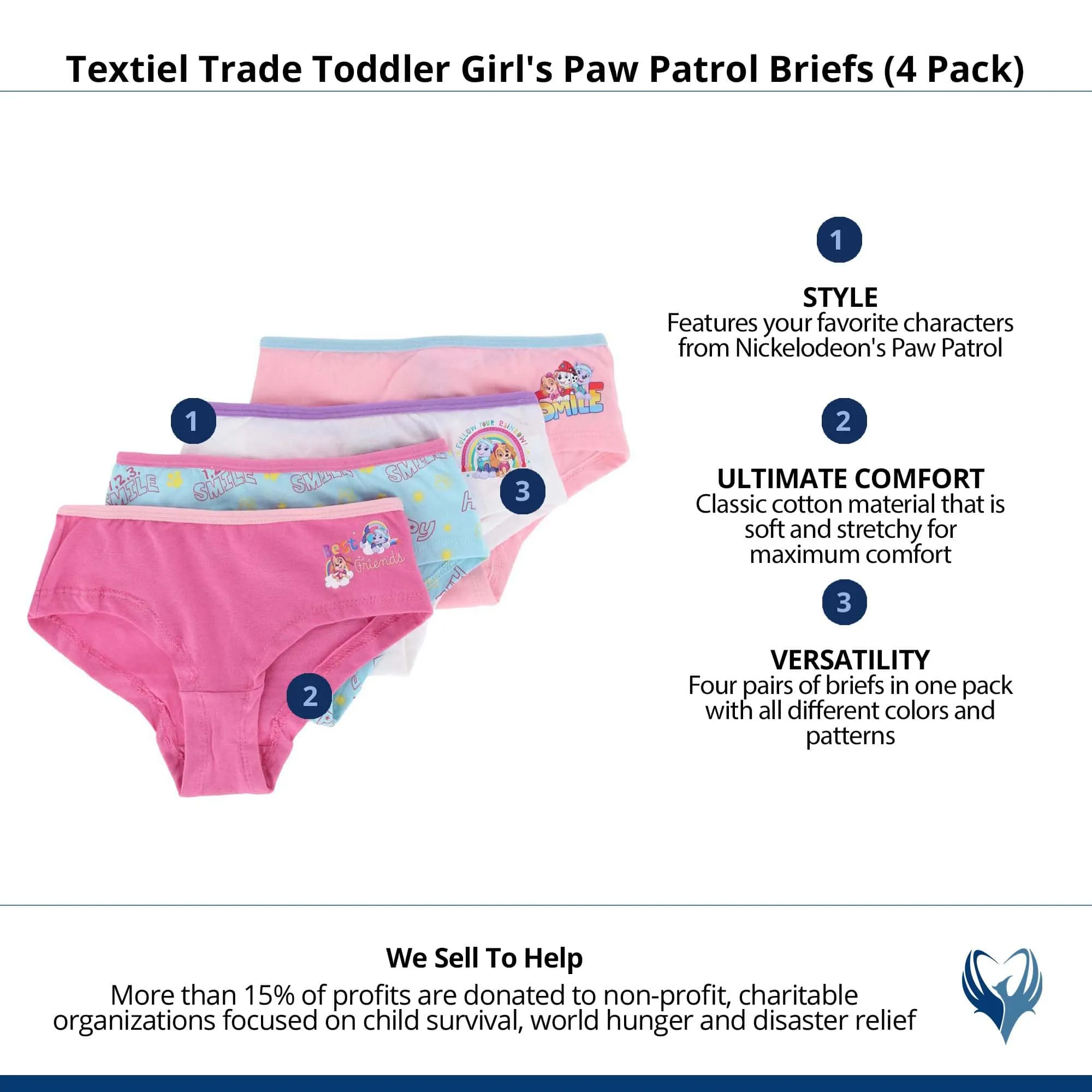 Textiel Trade Toddler Girl's Paw Patrol Briefs (4 Pack)