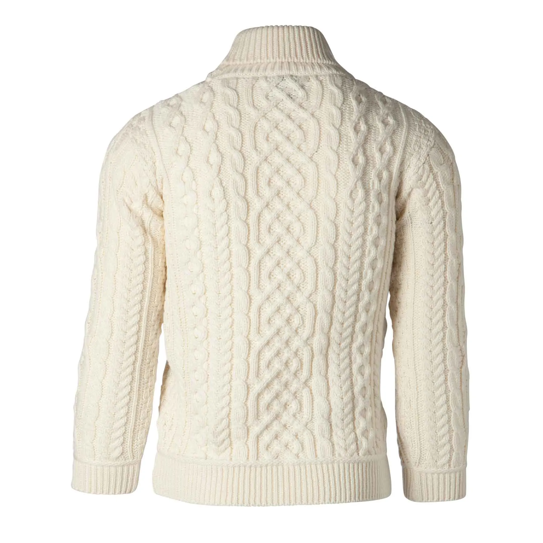 Turtleneck Aran Knit Sweater- Cream