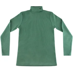 Uniform Ribbed Green Turtleneck