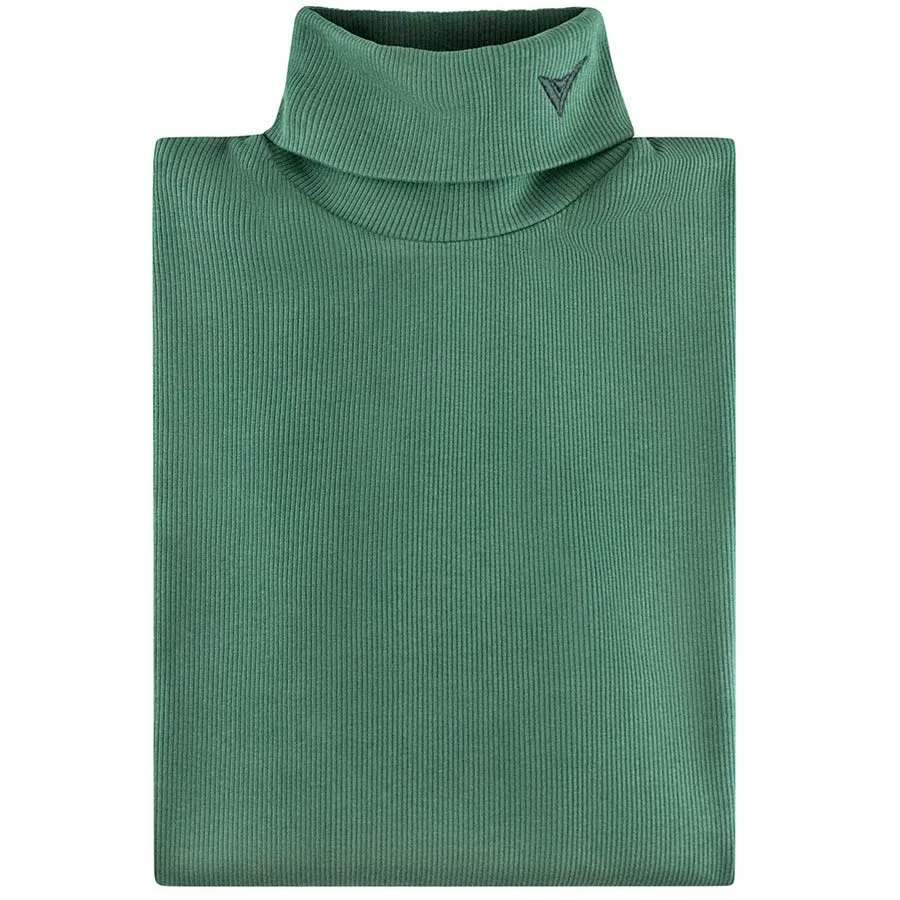 Uniform Ribbed Green Turtleneck