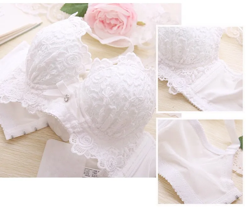 VenusFox Push Up Bra Set Sexy Embroidery Lingerie Womens Panties Bralette set