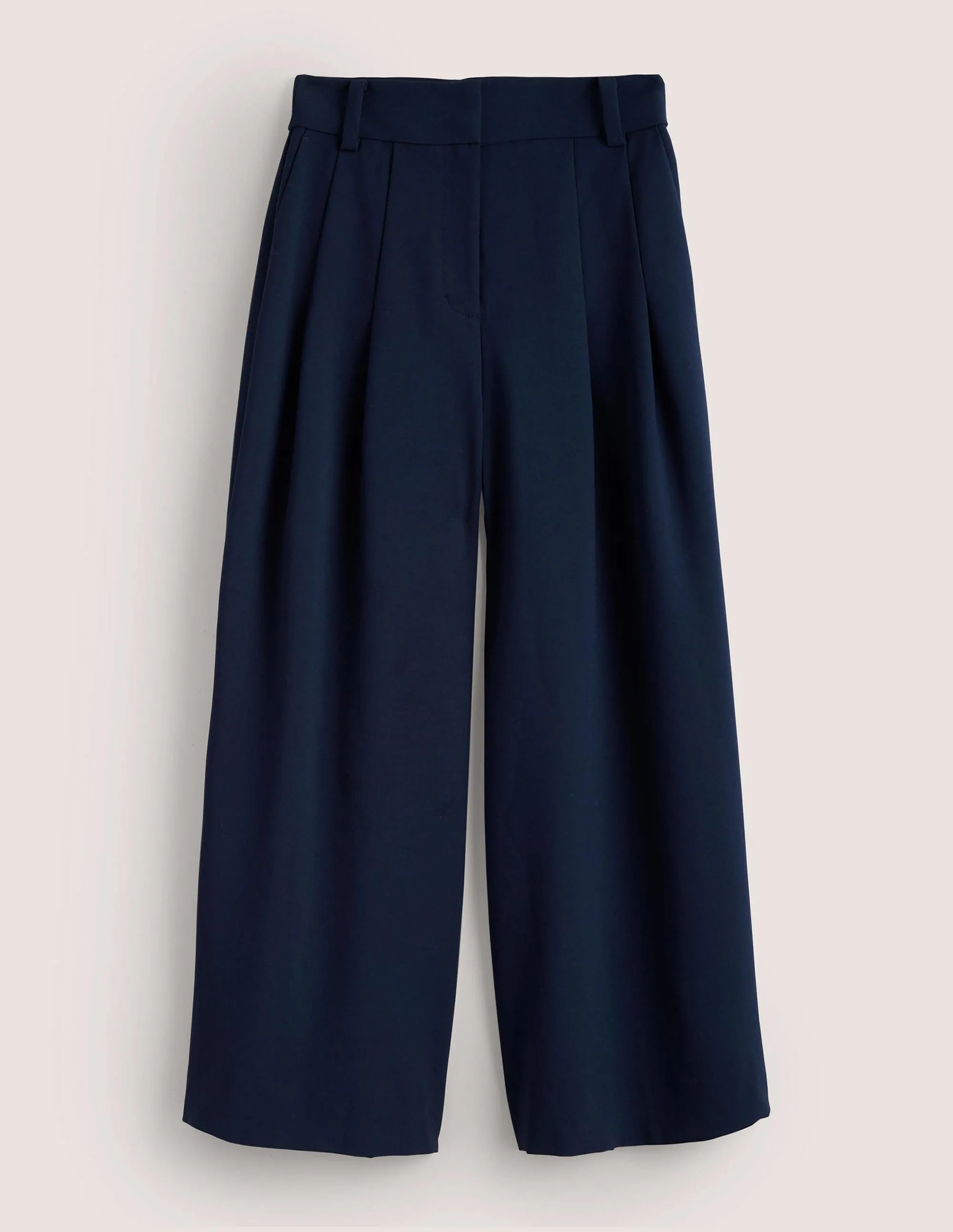 Wide Leg Fluid Culottes-Navy