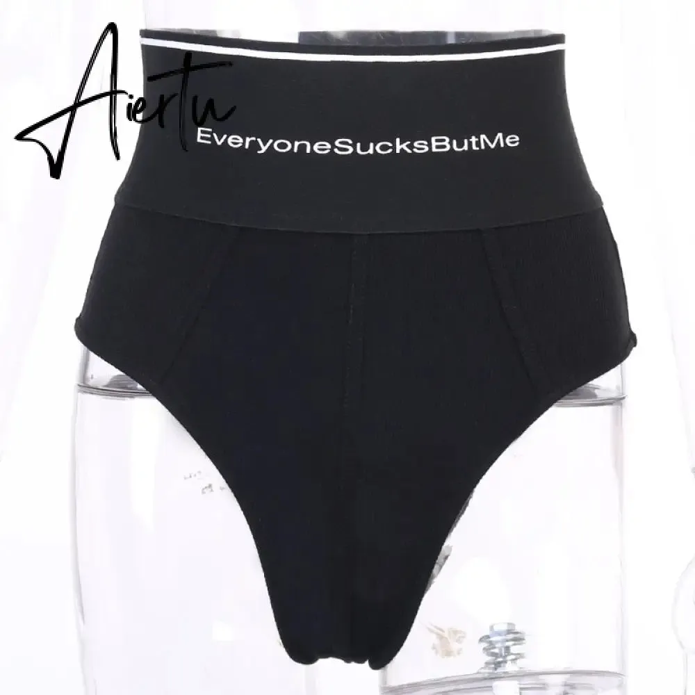 Women Briefs Elastic High Waist Panties Lingerie Letter Simplicity Sexy Style Casual Summer Clothing Intimates Underwear