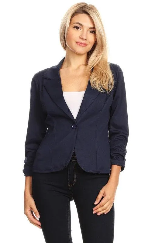 Women's Solid Waist Length Blazers 14 Colors