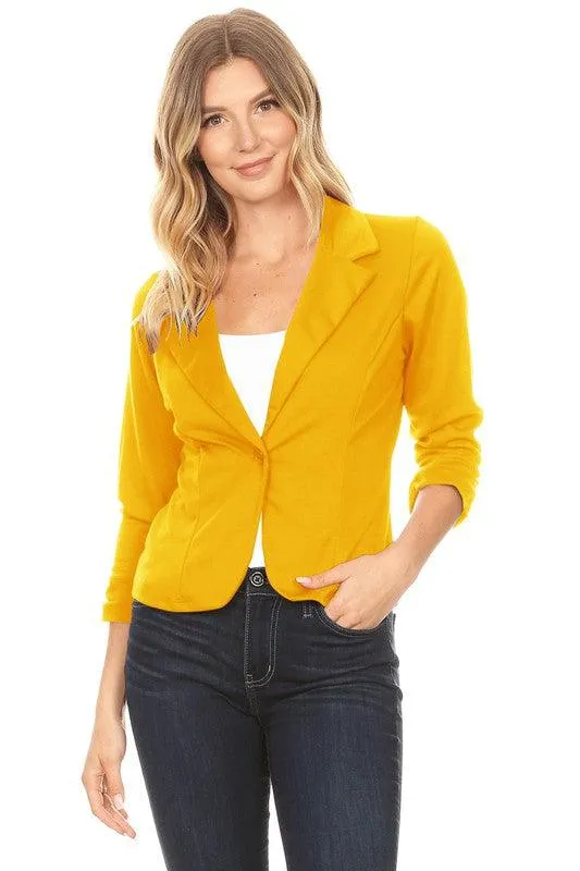 Women's Solid Waist Length Blazers 14 Colors