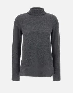 Wool Turtleneck Anthracite Grey Sweater