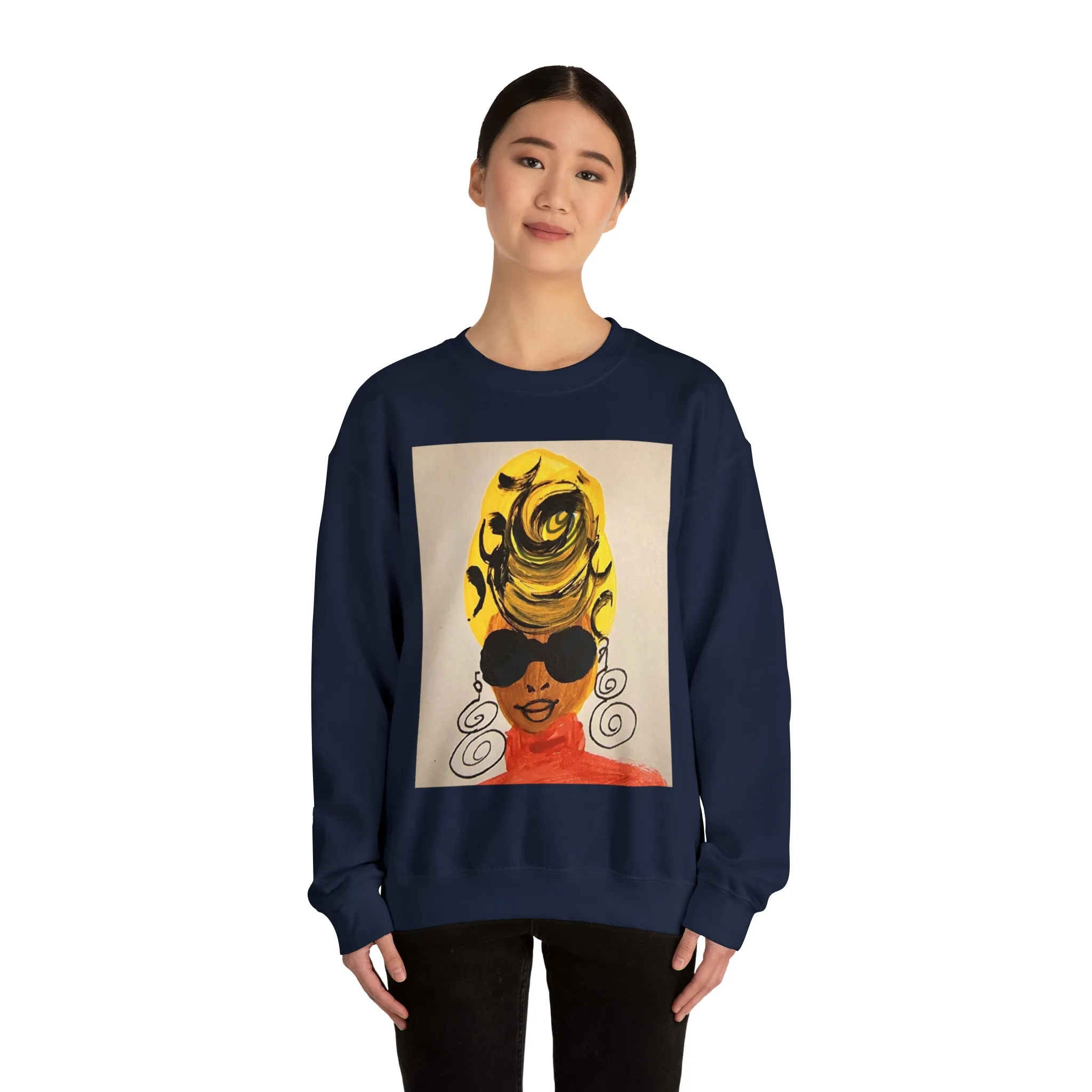 Yellow Turban Doodle Crewneck Sweatshirt