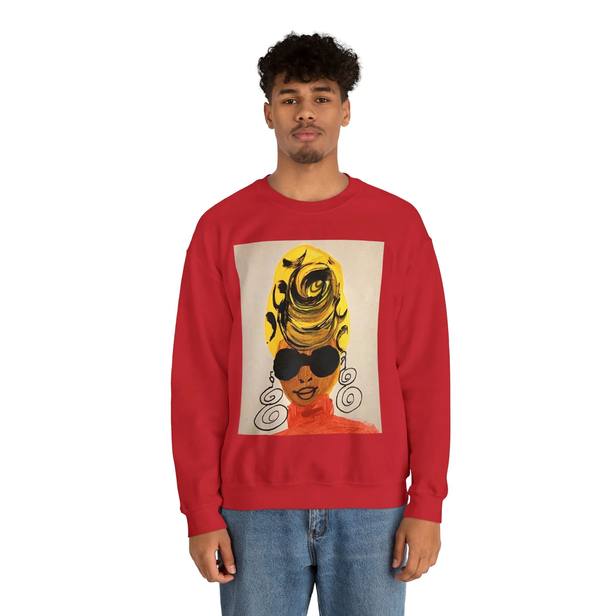 Yellow Turban Doodle Crewneck Sweatshirt