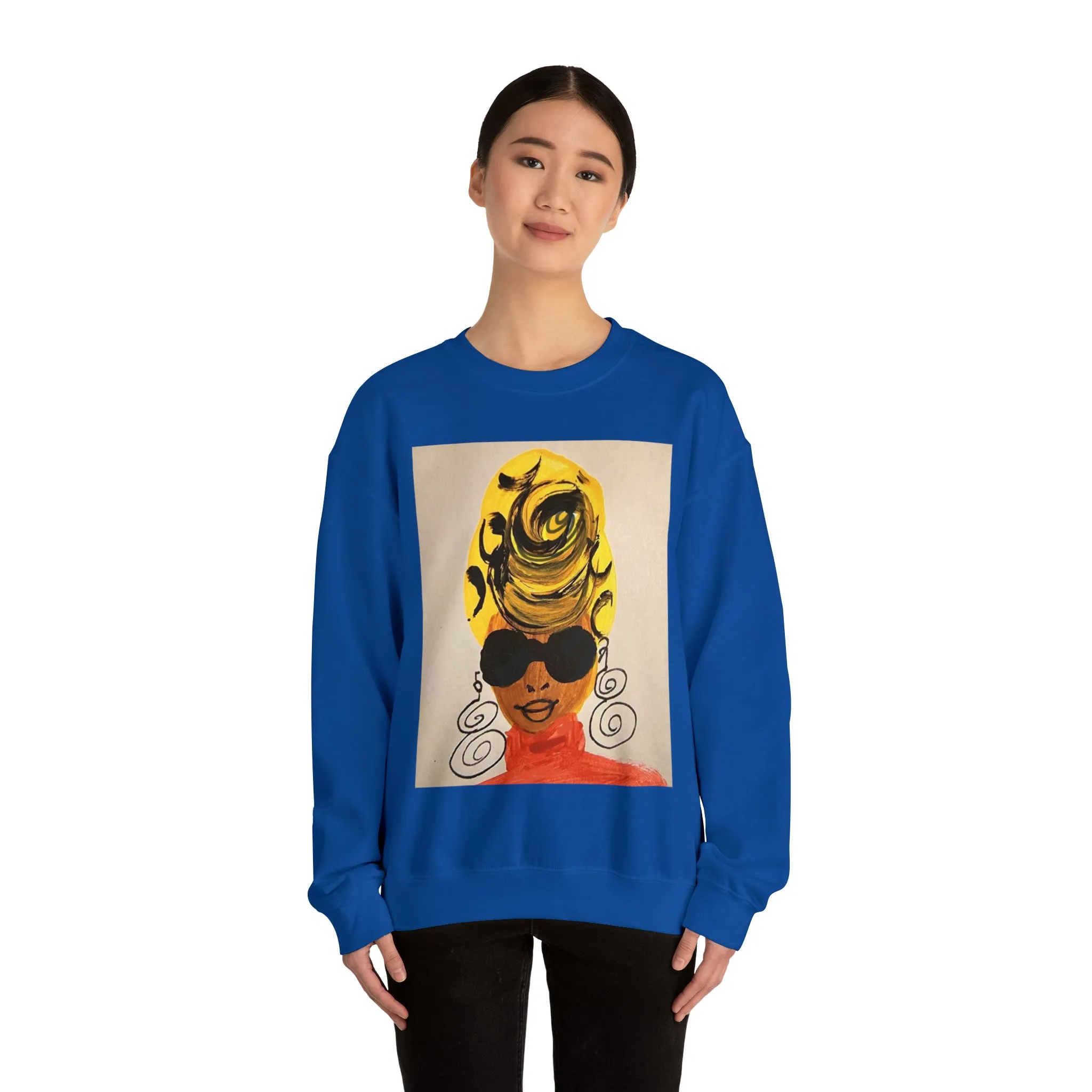 Yellow Turban Doodle Crewneck Sweatshirt