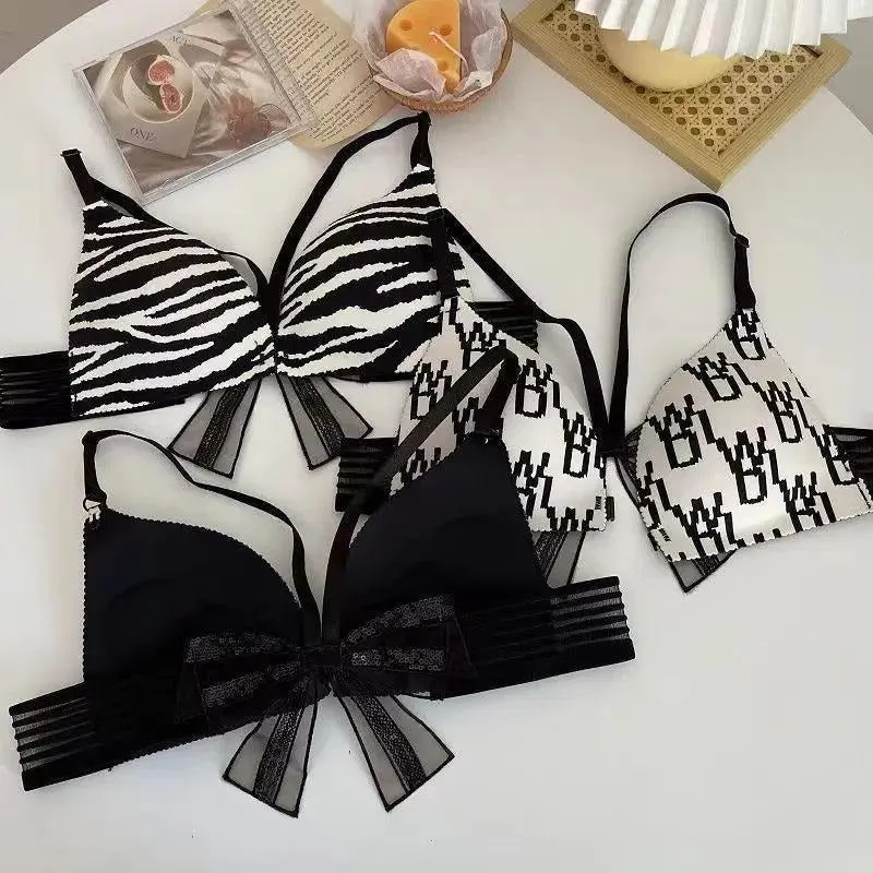 Zebra Print Bow Back Bra